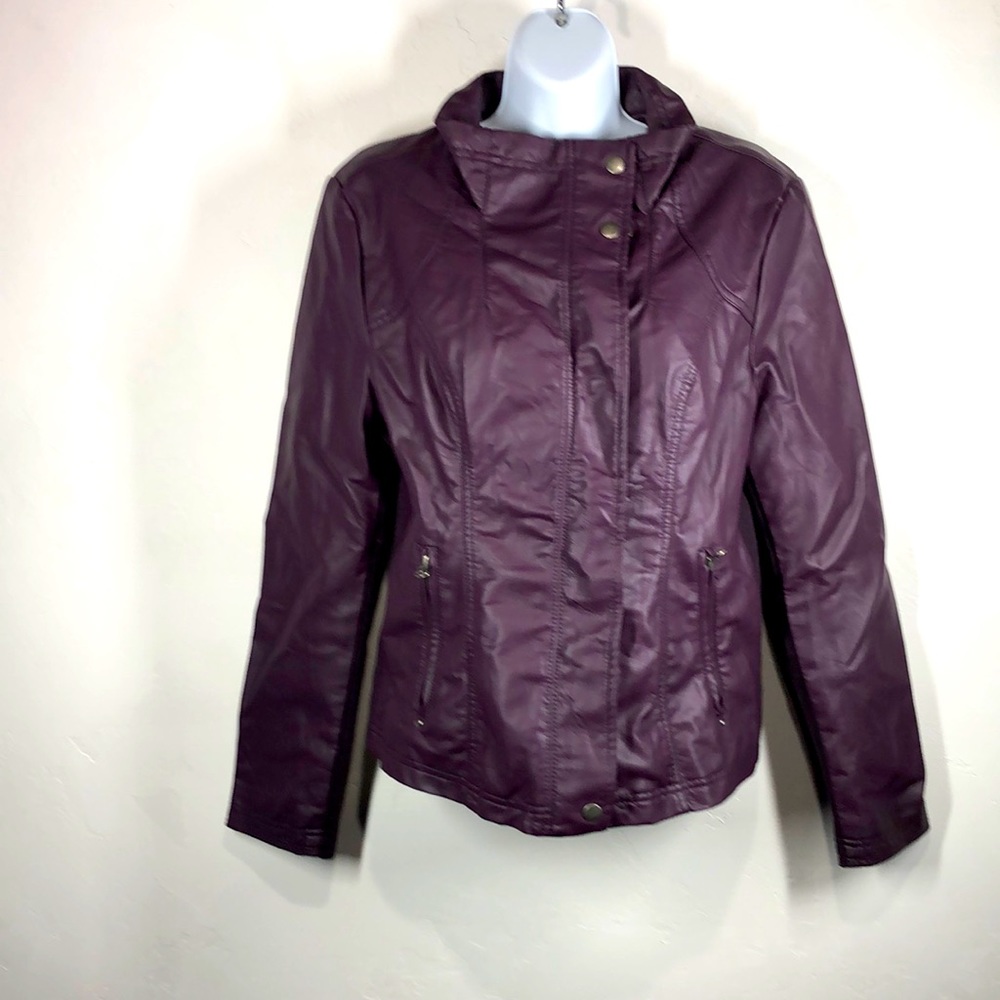 NWT RD Style Purple faux leather jacket medium